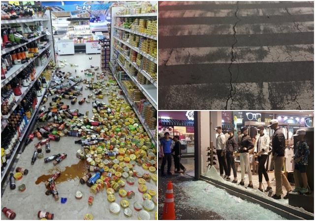 경주에서 발생한 지진 여파로 일부 건물 자재들이 파손되는 등 재산 피해가 발생한 것으로 전해졌다./SNS 갈무리