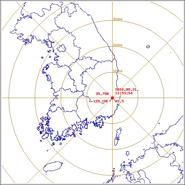 기상청은 21일 오전 11시 53분께 경북 경주시 남남서쪽 10km 지역에서 3.5 규모의 지진이 발생했다. 지난 12일 규모 5.8 경주 지진의 여진이라고 설명했다. /기상청