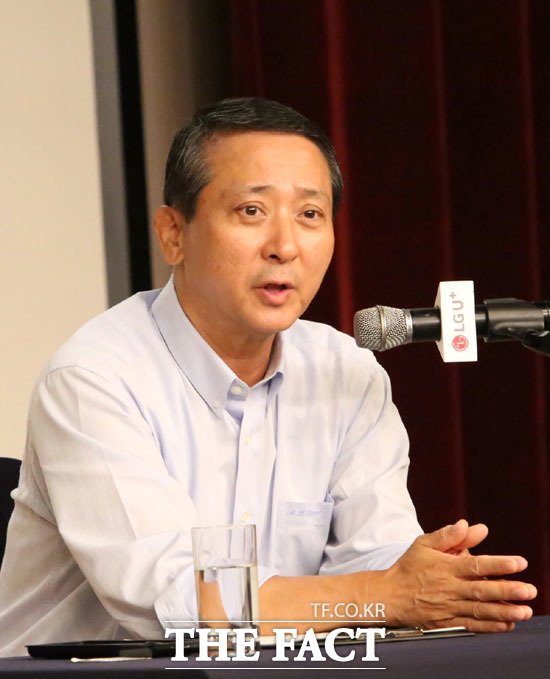 LG유플러스는 지난 23일 서울 용산사옥에서 권영수 부회장이 참석한 가운데 최고경영자 기자간담회를 열었다. /LG유플러스 제공