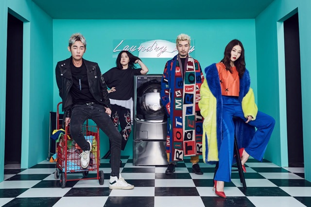 런드리데이의 4MC. 런드리데이는 허지웅 한혜연 노홍철 한혜진(왼쪽부터)과 추가 합류한 아이린이 진행한다. /CJ E&M 제공