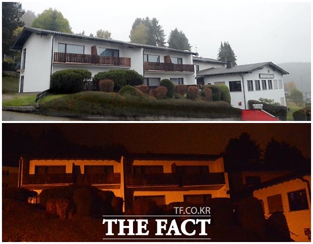 굳게 문 닫힌 최순실의 호텔 최 씨 모녀가 거주했던 곳으로 알려진 독일 프랑크푸르트 북서쪽 슈미텐에 있는 비덱 타우누스 호텔. 낮에도 밤에도 문은 굳게 닫혀 있고 불도 꺼져 있다.