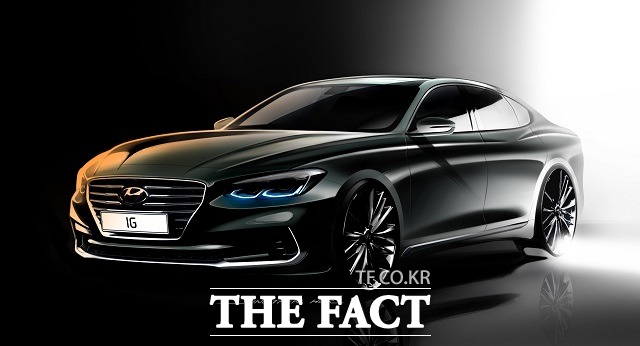 현대차가 25일 서울 서초구 더케이호텔에서 6세대 모델인 신형 그랜저의 사전 미디어 설명회를 열고, 신차의 티저 렌더링을 최초로 공개했다.