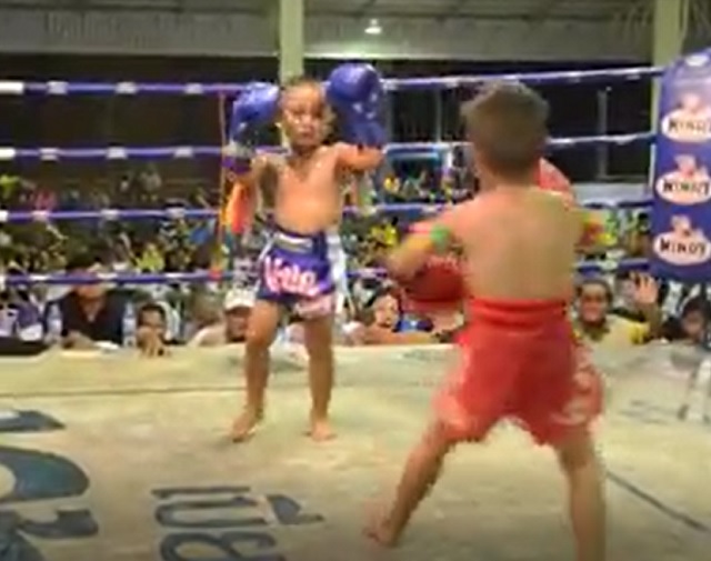 싸우자! 어린 아이들의 성인 못지 않은 무에타이 대결이 눈길을 사로잡고 있다. /유튜브 캡처