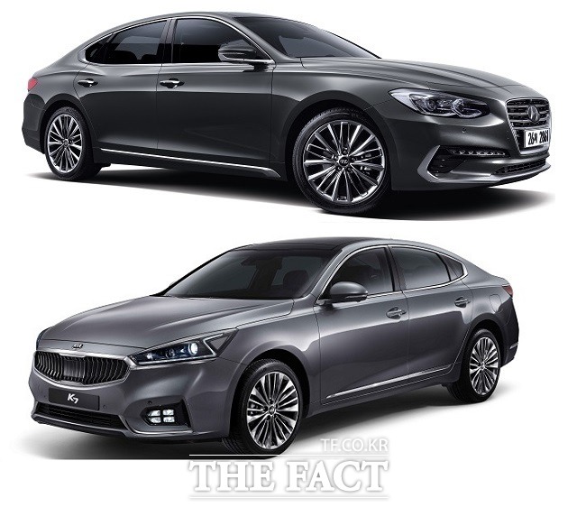 현대자동차의 신형 그랜저는 기아자동차의 K7과 파워트레인을 공유하지만, 연비 효율성이 3~5% 정도 개선됐다는 게 회사 측의 설명이다. /현대자동차 제공