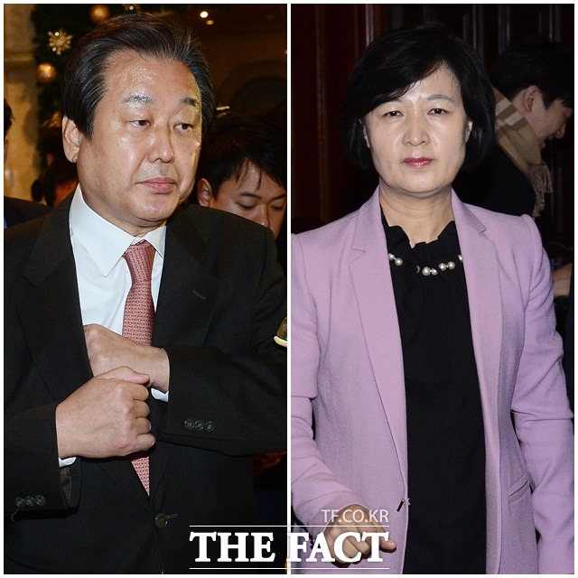 추미애(오른쪽) 더불어민주당 대표와 비박계 수장 김무성 전 새누리당 대표는 1일 오전 여의도 인근 호텔에서 전격 회동했다./배정한 기자