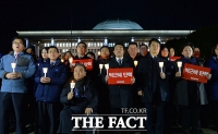 [TF포토] 민주당, '국회서 든 촛불…박근혜 대통령 탄핵 촉구'
