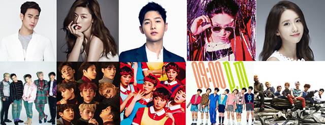 왼쪽(위)부터 김수현, 전지현, 송중기, 김희철, 윤아, 빅뱅, EXO, 레드벨벳, NCT DREAM, NCT127. 중국에서의 전통 강자 김수현과 전지현 송중기는 내년에도 활동이 기대되는 한류스타에 등극했다. /한국소비자포럼 제공