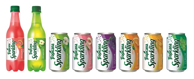 롯데칠성음료가 22일 트로피카나 스파클링이 2009년 출시 이후 매년 최대 매출 기록을 경신하고 있다고 밝혔다. /롯데칠성음료 제공