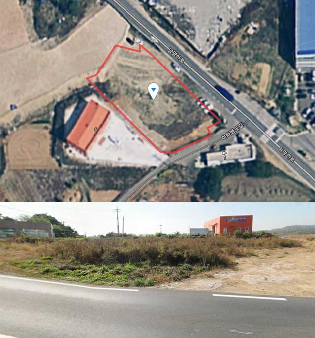 경기도 화성시 우정읍 이화리 7**-**번지는 등기부등본상 농지다. 밭으로 쓰이다가 최근 평탄화 작업을 통해 주차장화됐다. 하지만 화성 시청 관계자는 누가 봐도 논이나 밭으로 볼 수 있게 농지로 원상복구 돼야 한다고 말했다./네이버 지도 캡처