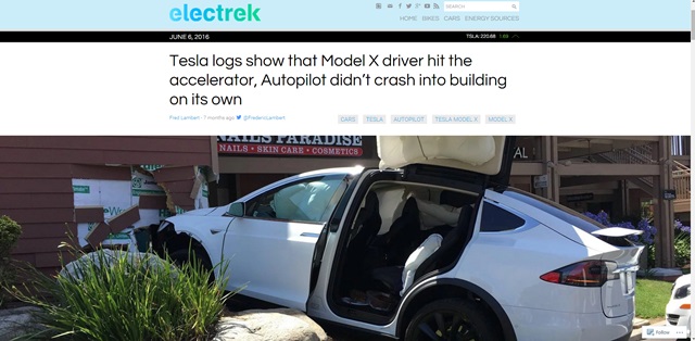 테슬라 모델X 최초 급발진 사고 재조명. 배우 겸 가수 손지창이 테슬라 모델X 차량의 급발진을 주장하는 가운데 지난해 6월 발생한 테슬라 모델X 급발진 사고가 주목 받고 있다. /외신화면 캡처