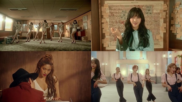 그룹 AOA 익스큐스미 뮤직비디오. 그룹 AOA는 2일 정규 1집 엔젤스 노크 전곡 음원을 공개했다. /FNC엔터테인먼트 제공