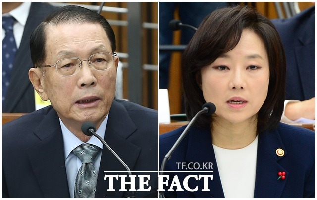 개혁보수신당(가칭)은 4일 현안 브리핑을 통해 이른바 문화계 블랙리스트와 관련해 특검은 김기춘(왼쪽) 전 대통령 비서실장과 조윤선 문화체육관광부 장관 등 관련자들을 철저히 수사해야 한다고 촉구했다. /더팩트 DB