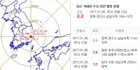  경북 경주서 규모 3.3, 2.2 지진 잇따라 발생