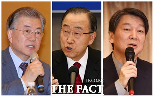 청년 실업률이 연간 기준 사상 최고인 9.8%까지 치솟은 가운데, 대선주자들이 청년 일자리 공약을 내놓고 있다. 왼쪽부터 유력 대선주자인 문재인 전 더불어민주당 대표, 반기문 전 유엔 사무총장, 안철수 전 국민의당 상임공동대표. /이새롬·배정한·문병희 기자