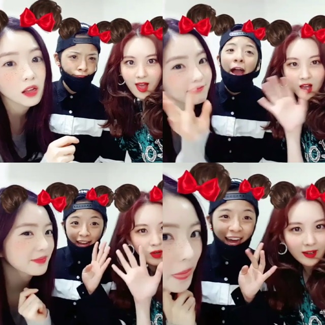 아이린-엠버-서현. 그룹 소녀시대 서현(오른쪽)이 레드벨벳 아이린(왼쪽), 에프엑스 엠버와 함께 찍은 영상을 공개했다 /서현 인스타그램