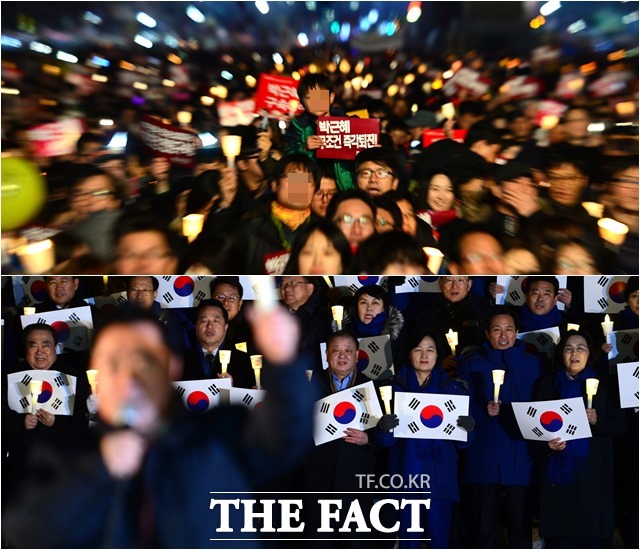 4일 오후 2시 촛불집회와 태극기집회가 각각 서울중앙지법과 서울시청 앞에서 동시에 개최됐다.