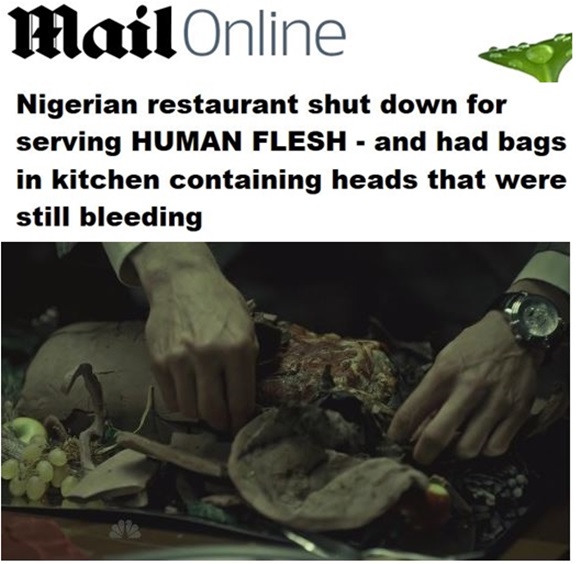 최근 온라인 커뮤니티 등을 중심으로 인육국밥이라는 괴소문이 나돌고 있는 가운데 나이지리아에서 인육을 실제로 판매한 레스토랑의 사연이 재조명 받고 있다. /데일리메일 온라인