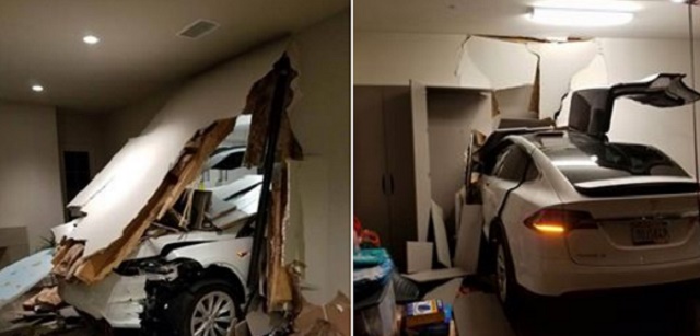 배우 손지창이 지난 1월 1일 테슬라 급발진 사고로 추정되는 사진을 SNS에 공개했다. /손지창 페이스북 캡처