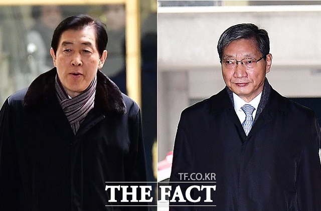 24일 삼성그룹 미래전략실 1, 2인자인 최지성 삼성 미래전략실 실장(왼쪽)과 장충기 삼성그룹 미래전략실 차장이 사의를 표명한 것으로 알려진 가운데 삼성 측은 확인된 바 없다며 조심스러운 반응을 보였다. /더팩트 DB