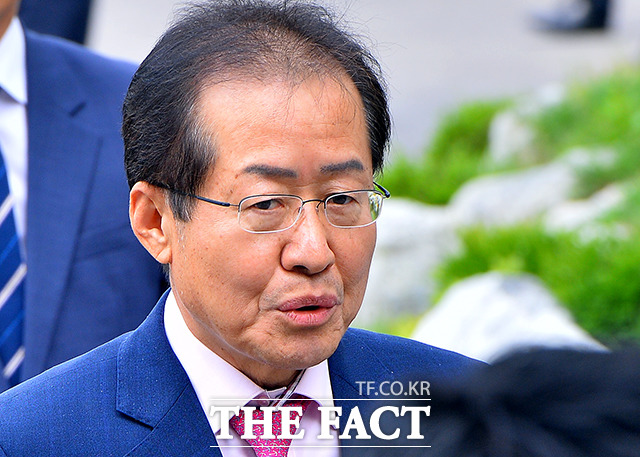 홍준표 경남도지사는 12일 다시 좌파광풍의 시대로 가게 되면 대한민국은 더 큰 혼란으로 갈수밖에 없다고 말했다. /더팩트DB