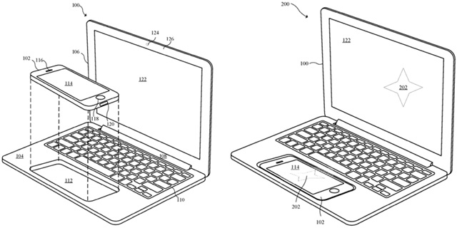 애플이 아이폰과 아이폰패드를 결합해 맥북처럼 사용할 수 있는 특허를 출원했다. /9to5mac 보도화면