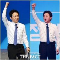 [TF사진관] '재킷 벗고 주먹 불끈'…남경필-유승민, 열정적인 정견발표!