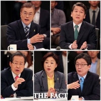 [TF포토] JTBC 대선후보 토론회, '원탁에서 펼쳐진 정책 공방전'