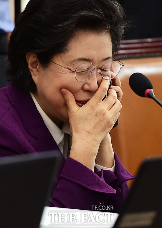 이은재 바른정당 의원이 28일 오후 바른정당을 탈당하고 자유한국당에 입당한다. /배정한 기자