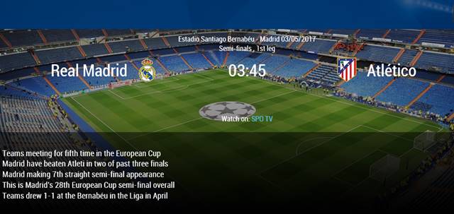 레알 마드리드 vs 아틀레티코 마드리드, 챔피언스리그 준결승전. 마드리드 형제 레알 마드리드와 아틀레티코 마드리드가 UEFA 챔피언스리그 결승 길목에서 격돌한다. /UEFA 홈페이지 캡처