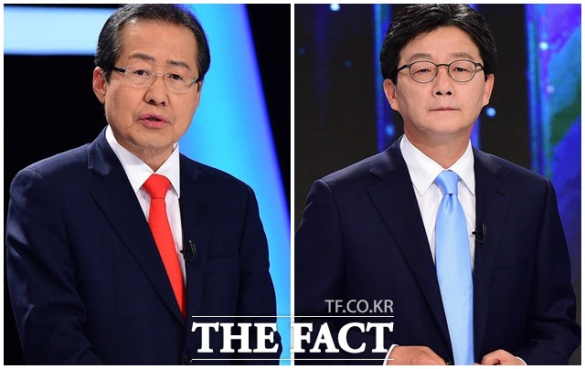 보수 패밀리들이 홍준표 자유한국당 대선후보(왼쪽)와  유승민 바른정당 대선 후보를 두고 보수 적자 선택의 갈등에 빠졌다. /더팩트 DB