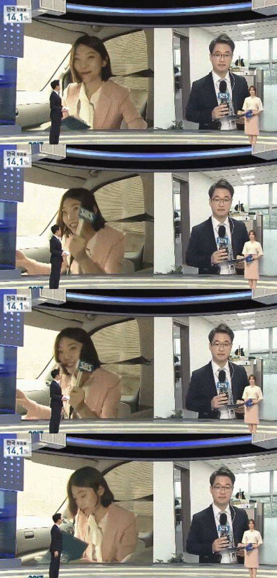SBS 방송사고 영상이 온라인상에서 급속도로 퍼지고 있다. /2017 국민의 선택 방송 캡처