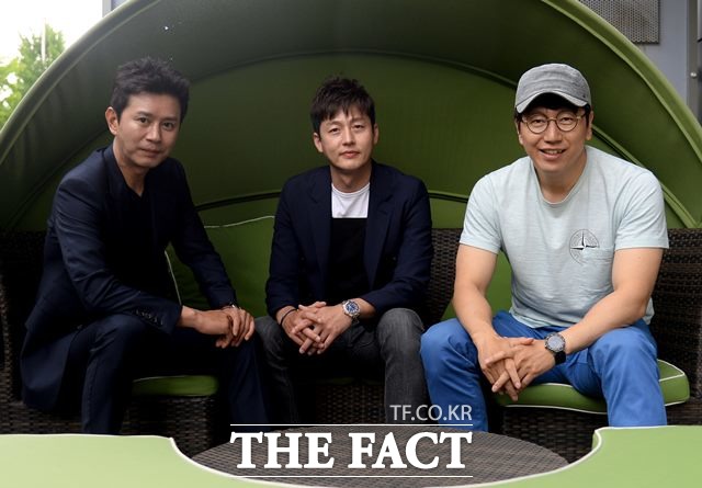 김민종, 이정진, 김수로(왼쪽부터)는 매일 보는 형제처럼 편안한 케미를 자랑했다. /임세준 기자