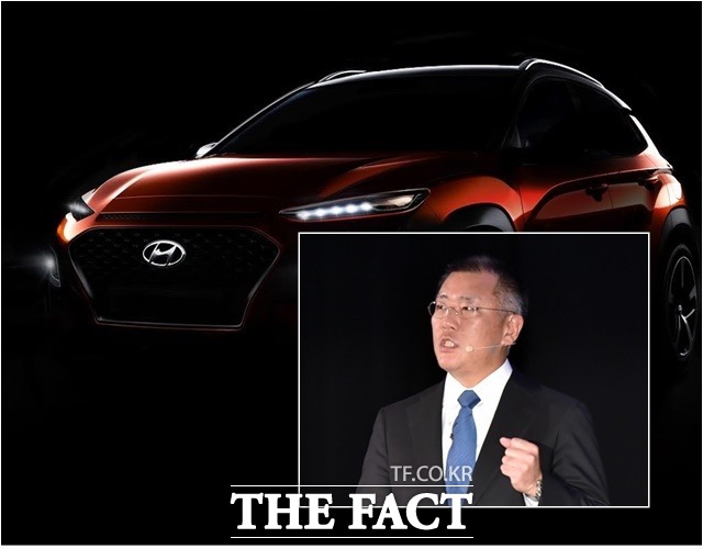 현대자동차가 13일 자사 첫 소형 SUV 차량인 코나를 세계 최초로 공개한다. 이날 정의선 현대차 부회장은 직접 행사장을 찾아 코나를 설명한다. /현대차 제공, 더팩트 DB