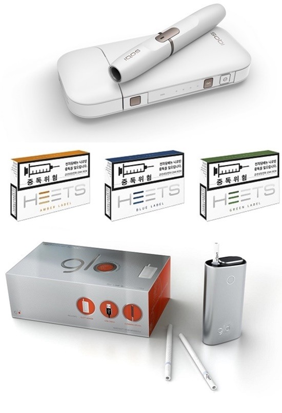 지난 6월 출시된 필립모리스의 아이코스(위)가 폭발적인 반응을 얻고 있는 가운데 BAT 코리아 역시 다음 달 중순에 가열 전자담배인 글로를 출시할 예정이다. /한국필립모리스, BAT 코리아 제공