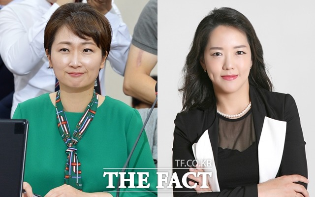 국민의당 원내수석부대표 이언주 의원(왼쪽)과 강연재 전 부대변인이 막말 논란과 탈당으로 화제를 모으고 있다. /이덕인 기자, 강연재 블로그