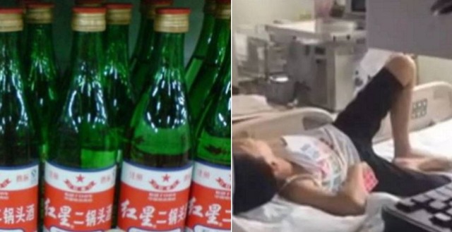 초등학교 졸업파티에서 56도짜리 이과두주 7병을 마시고 쓰러진 아이가 3일 만에 중환자실에서 퇴원해 건강을 회복했다. /상하이이스트 보도화면