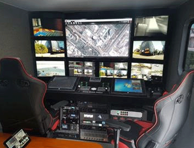 SK텔레콤과 숨비가 개발한 이동형 관제센터 내부 모습. /SK텔레콤 제공