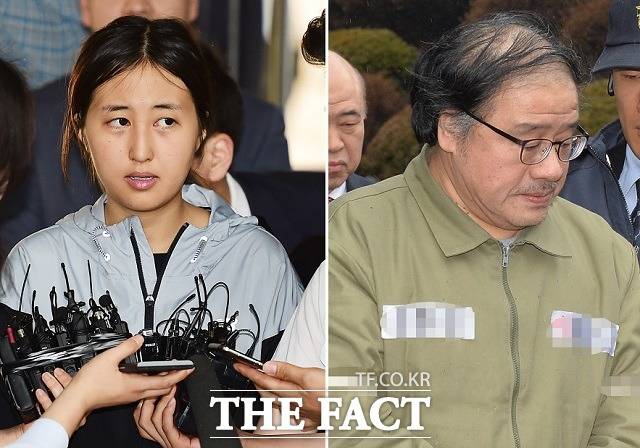 앞서 진행된 이재용 부회장의 재판에서 증인으로 출석한 정유라(왼쪽)와 안종범 전 청와대 경제수석 역시 증인신문 전부터 법조계와 재계 안팎의 관심이 쏠렸지만, 정작 신문 과정에서 혐의를 입증할 수 있는 진술을 하지는 않았다.