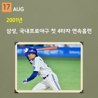  [역사속 스포츠 '오늘'] 2001년...삼성, 국내프로야구 첫 4타자 연속홈런