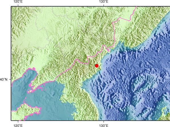 이날 오전 12시 29분쯤 함경북도 길주군 풍계리 인근에서 인공지진으로 추정되는 5.7 규모의 지진이 발생했다. /중국 지진국 홈페이지 캡처