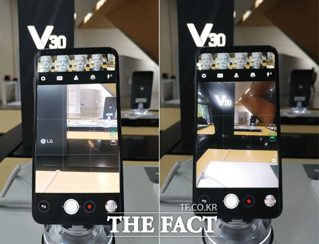 V30의 광각카메라(오른쪽)는 넓은 풍경이나 단체 사진을 촬영할 때 활용도가 높다. /광화문=이성락 기자