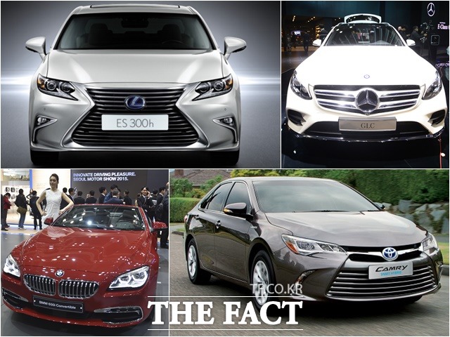 벤츠, BMW로 대변됐던 한국 수입자동차 시장이 이젠 하이브리드 차량으로 무장한 렉서스, 토요타가 가파른 성장세를 보이며 4파전 구도가 형성되고 있다. /더팩트 DB, 렉서스, 토요타 홈페이지 캡처