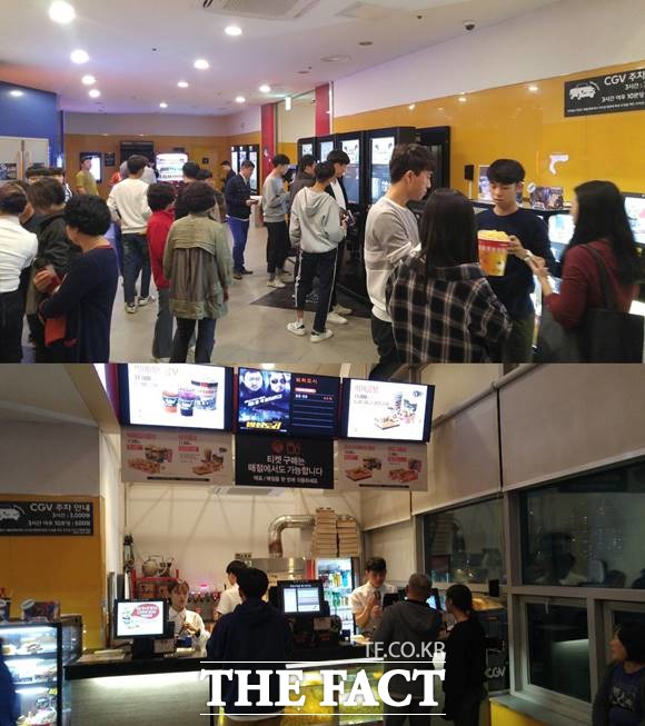 CGV 성신여대입구에도 관객이 붐비기는 마찬가지였다. 지점 관계자는 거의 모든 영화들이 매진에 가까운 상황이라며 특히 킹스맨2와 남한산성이 관객을 끌고 있다고 말했다. /권혁기 기자