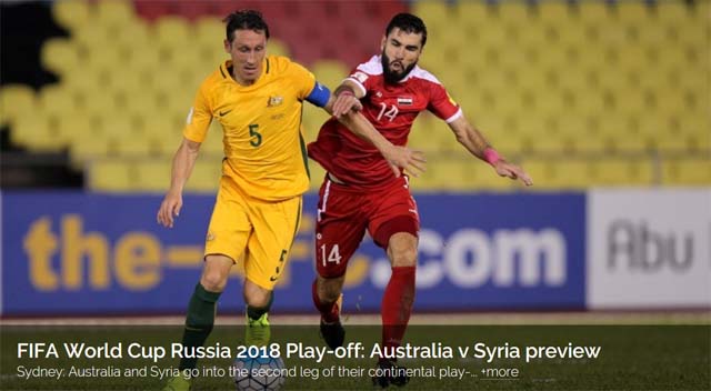 호주-시리아, 아시아PO 2차전. 10일 호주-시리아의 2018 러시아 월드컵 아시아 플레이오프 2차전이 펼쳐진다. /아시아축구연맹 홈페이지