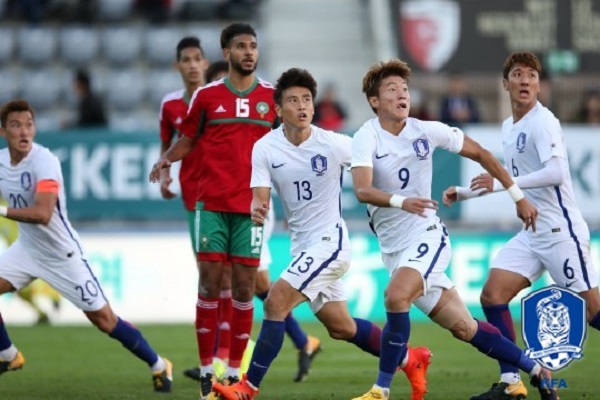 한국이 10일 스위스 빌비엔에서 열린 모로코와 평가전에서 1-3으로 완패했다./ 대한축구협회 제공