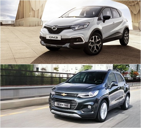 과거 국내 소형 SUV 시장을 이끌었던 QM3와 트랙스는 신진 세력(코나, 티볼리, 스토틱)에 밀리며 고전을 면치 못하고 있다. /르노삼성자동차, 한국지엠 제공