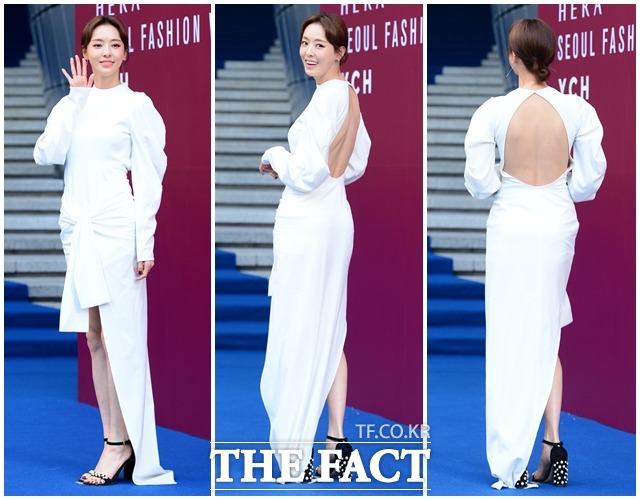 배우 이다희가 19일 오후 서울 중구 동대문디자인플라자에서 열린 2018 S/S 헤라서울패션위크에 참석해 포즈를 취하고 있다./남용희 기자