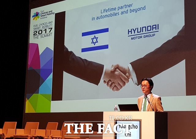 지영조 부사장은 이날 서밋에서 현대차그룹의 미래 모빌리티 기술 개발 기본 원칙인 오픈 이노베이션의 3대 방향 이그나이트 업, 레브 업, 팀 업을 공개했다. /현대차그룹 제공