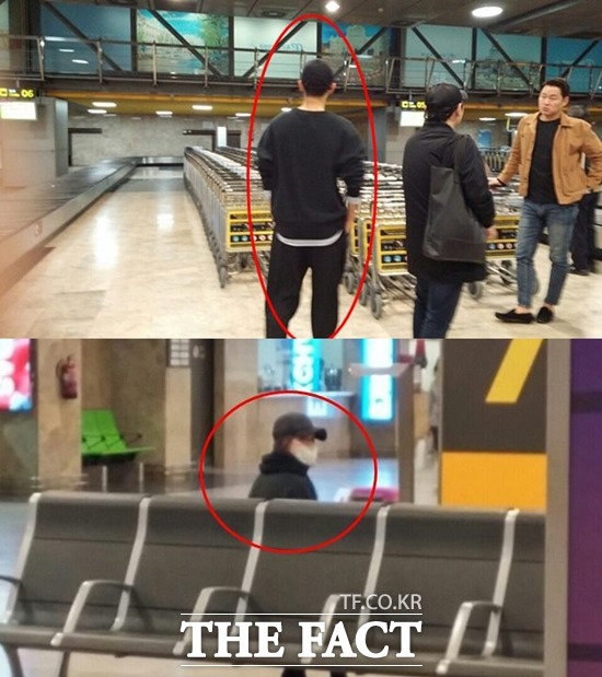 <더팩트> 취재결과 송중기 송혜교 부부는 2일(현지시간) 오후 6시 25분 신혼여행차 스페인 마드리드의 공항에 도착했다. /스페인 마드리드=더팩트 일본지사