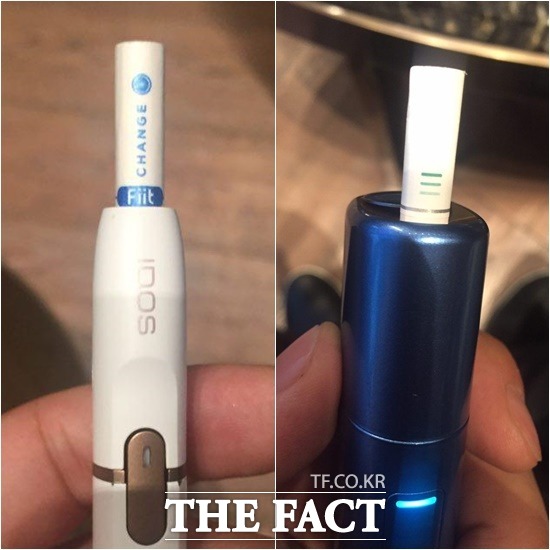 KT&G의 릴·핏, 필립모리스의 아이코스·히츠 조합을 서로 바꿔 흡연해도 큰 차이점을 느끼지 못했다. 다만, 상대적으로 연무량은 적었다. /이성로 기자